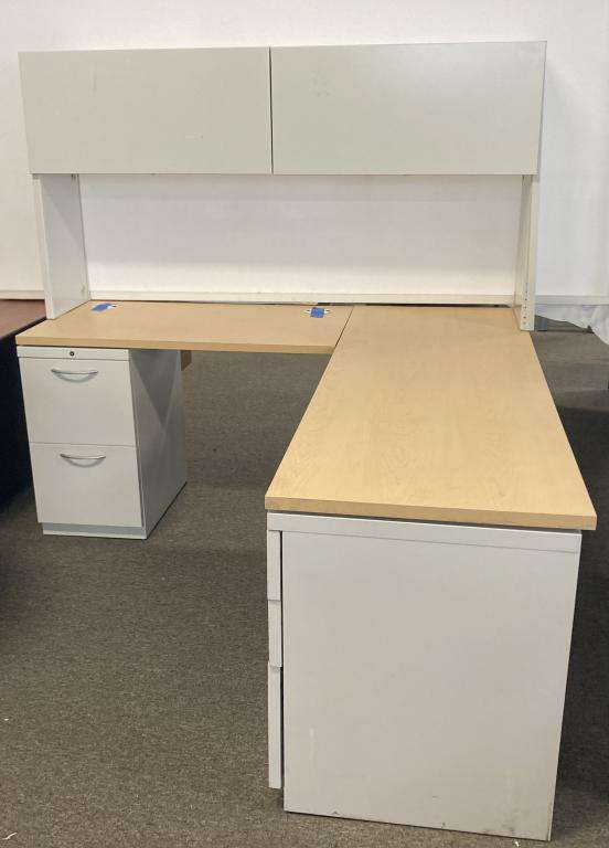 68685.jpg Used 6′ X 51/2′ “L” desk with Hutch image 1